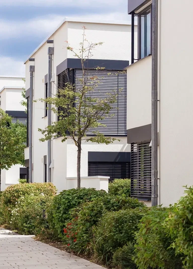 A row of town houses freshly painted, Strata Painters in Cairns, Qld by Prime Coat